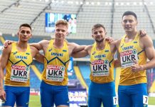 Українська чоловіча естафета 4х100 перемагає на КЧЄ