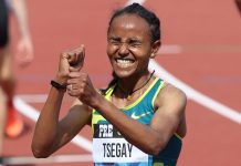 Гудаф Цегай пробігла 1500 метрів з третім результатом в світовій історії